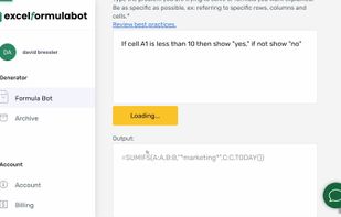 Excel Formula Bot screenshot 1