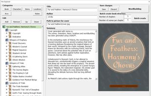 Organize your book with its chapters and scenes.