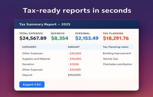 Tax-ready expense reports in seconds