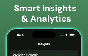 Track weight trends and feeding patterns with visual charts and growth analytics.