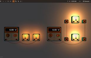 Lamps in series and in parallel with the room light off