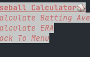 Baseball Calculator