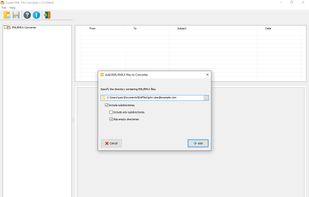 Specify the folder containing the EML files