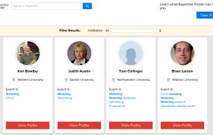 Expert search results page