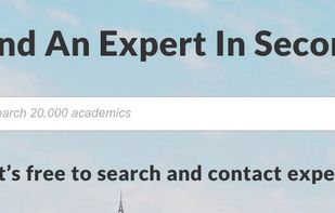 Search engine homepage to find an expert