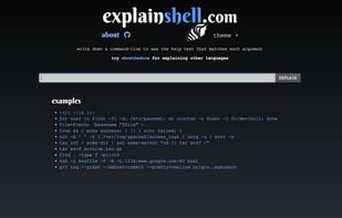 explainshell screenshot 1