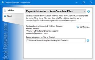 Export Addresses to Auto-Complete Files screenshot 1