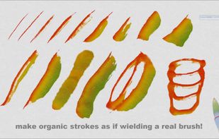 With just one brush, you can make many different marks.