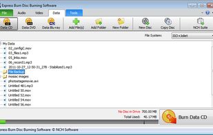 Express Burn Free DVD and CD Burning Software - Main Screen