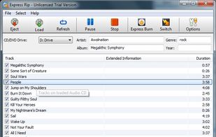 Express Rip CD Ripper - Select to Rip