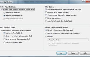 Express Rip CD Ripper Options