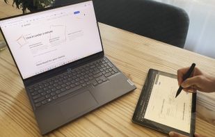 What you draw is almost instantly seen on the desktop/laptop.