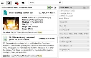 Card view result set.