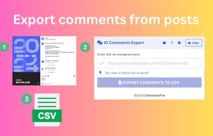 Easily export comments on Instagram posts for analysis, sentiment tracking, and customer engagement insights.