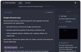 ExtraBrain dark mode follow-up analysis with live session context.