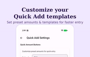 Quick Add settings are customizable
