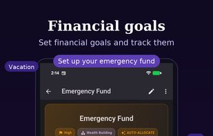 Track financial goals. Know all the locations where you saved up for that goal.