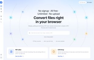 All tools in one place, no sign-up and no uploads