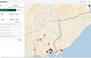 Route planner tool interface