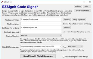 EZSignIt Code Signer screenshot 1