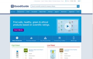 frontpage of website