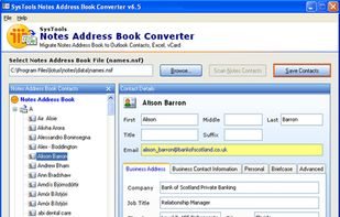 Scan Lotus Notes Contacts