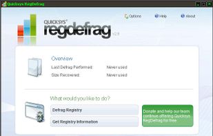Quicksys RegDefrag screenshot 1