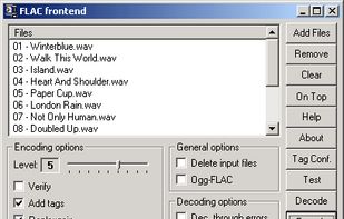 FLAC Frontend screenshot 1