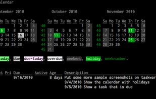 Taskwarrior 1.9.3 Calendar + Holidays