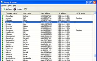 Bopup Scanner — Freeware LAN scanner that resolves NetBIOS, MAC, IP addresses, HTTP servers