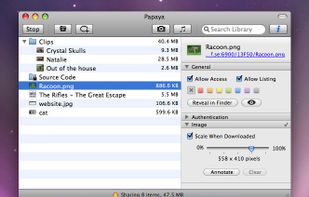 Shared files are available for download at the instant they're added.
