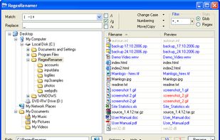 RegexRenamer screenshot 1