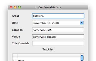 The "Confirm Metadata" dialog
