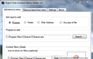 Right Click Context Menu Adder screenshot 1
