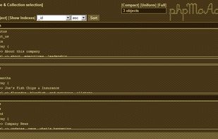 PhpMoAdmin screenshot 1