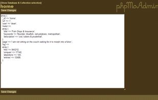 PhpMoAdmin screenshot 2