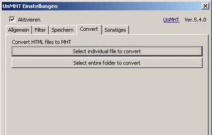 Convert HTML files to MHT