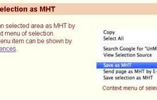 Save selection as MHT