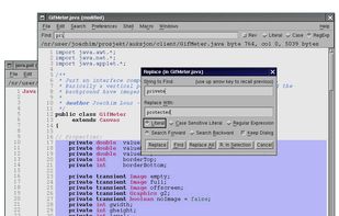 Syntax highlighting, line numbering and incremental search on