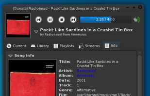 Sonata showing extended information on the song including lyrics.