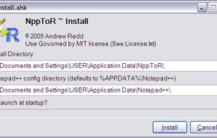 The instalation dialog