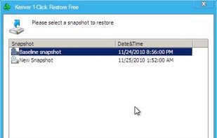 Keriver 1-Click Restore Free screenshot 1