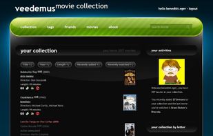 This screenshot shows a movie collection page of veedemus.
