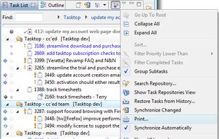 Task List Printing