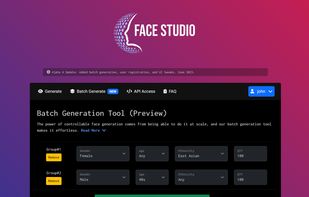 Face Studio's Batch Generation Tool
