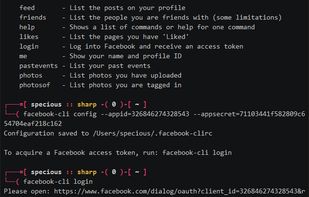 Facebook CLI screenshot 1