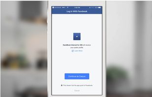 Facebook Login screenshot 1