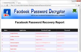 Facebook Password Decryptor screenshot 1