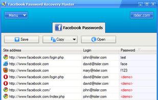 FaceBook Password Recovery Master screenshot 1