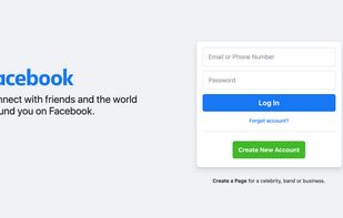 Facebook new login page